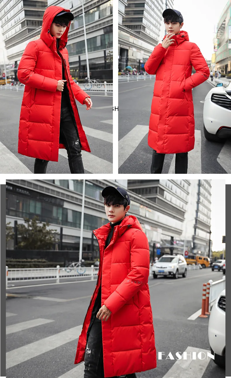 Autumn Winter Men's Long Jacket Parkas Men Warm Casual Parka Coat Medium-Long WaterProof Thickening Hat Jacket Parka Men