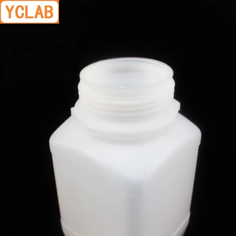 YCLAB 500 мл Квадратная бутылка для проб HDPE пластиковая с синей крышкой
