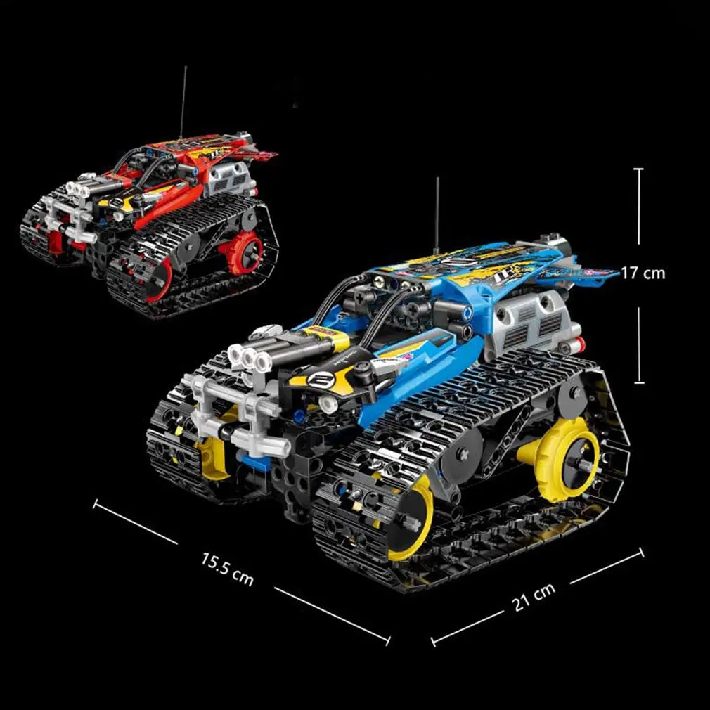DIY Technic 2,4G/APP дистанционное управление гусеничный трюк гоночный автомобиль строительные блоки с мотором для детей машинка на дистанционном управлении Кирпичи Игрушки