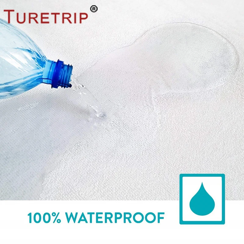 Махровый водонепроницаемый хлопковый наматрасник Turetrip защитное покрывало на