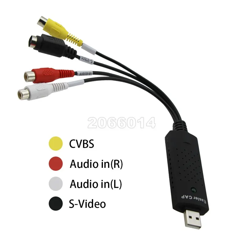 USB 2.0 EasierCAP UTV007 тв dvd vhs адаптер Плата Видеоввода аудио AV ммм карты видеозахвата