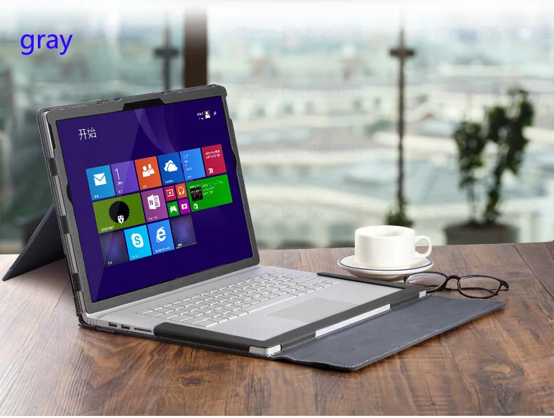 gray Чехол-подставка для ноутбука microsoft Surface Book 2 15 дюймов чехол для ноутбука сплит-Дизайн чехол для Surface Book 2 13,5 дюймов подарок - Цвет: gray