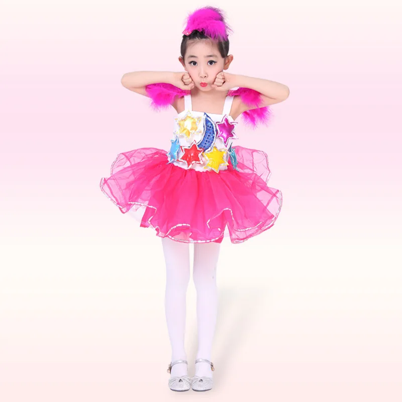 Новинка 2017 Детские современные танцевальные костюмы со звездами и луной детская