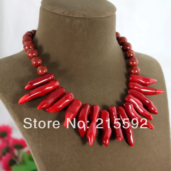 Бесплатная доставка! Чудесные красные подвески из натурального коралла ожерелье