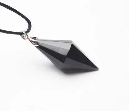 

Free shipping Natural obsidian pendulum pendant with rope free shipping