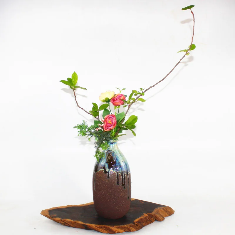 Zen японская керамическая ваза Ikebana грубая керамический горшок для цветов