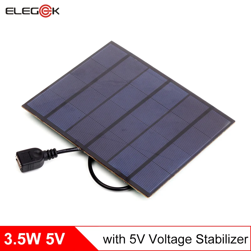 ELEGEEK 3 5 Вт В DIY Мини солнечной Зарядное устройство с USB Выход монокристаллического