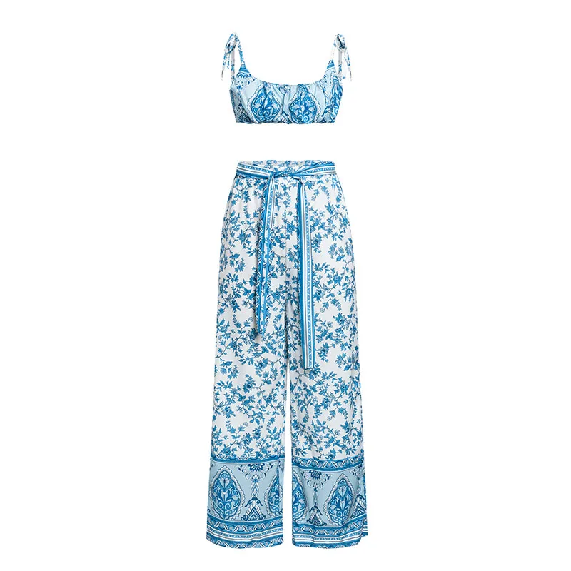 Элегантные сексуальные пляжные Boho летние 2019 женские комбинезоны с поясом на