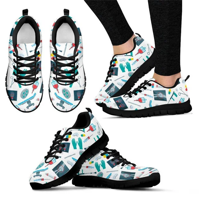 XR31BAQ INSTANTARTS Men Running Shoes Lightwight Women Casual Mesh Sneakers Surgeon Print Male Trainer Man Shoes Orthopedic Nurse Shoes - Color: XR31BAQ