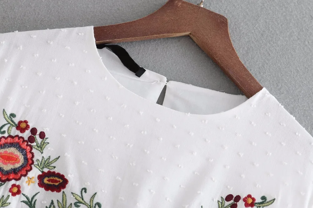 JOJX Белый рукавов boho длинное платье 2018 Винтаж цветочной вышивкой Повседневное