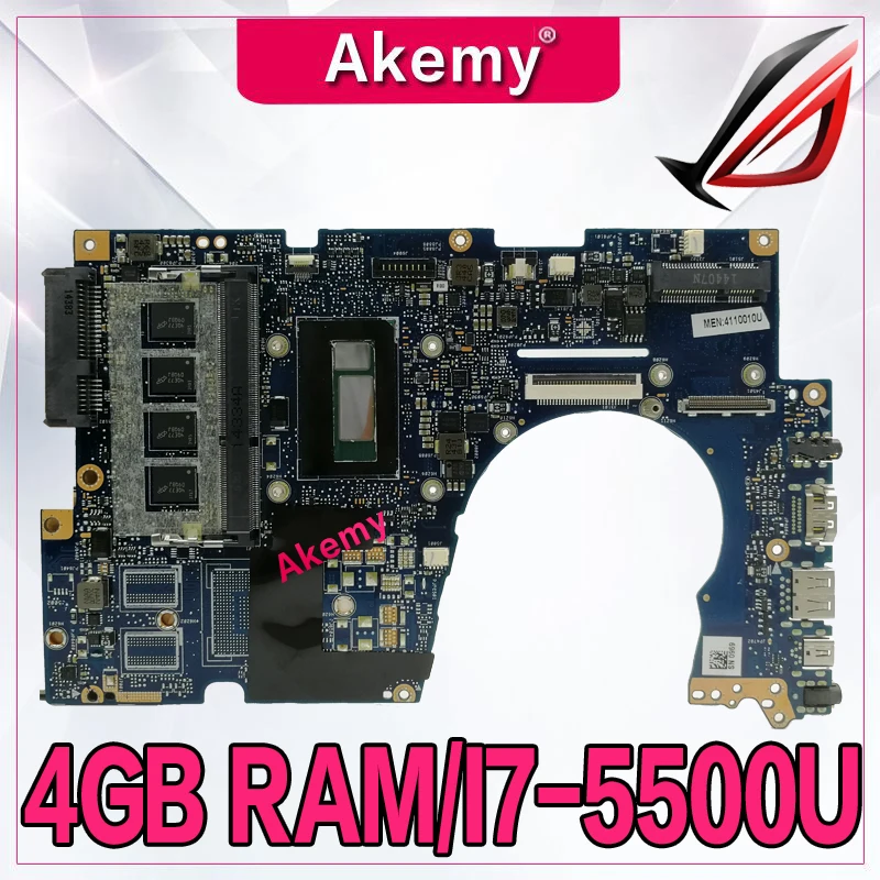 Akemy UX303LAB материнская плата для ноутбука For Asus UX303LA UX303LNB I7 5500U 4 Гб RAM 90NB04Y0