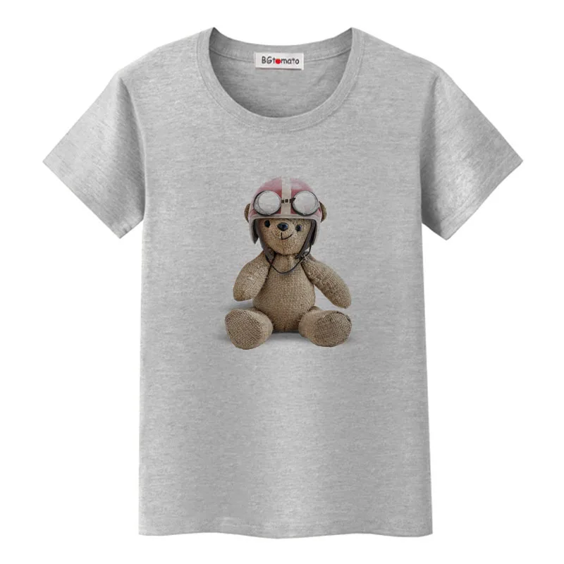 BGtomato Teddy футболка с медведем Прекрасная 3D футболка Женская harajuku футболка женская забавная camiseta mujer Teddy bear Футболка женская