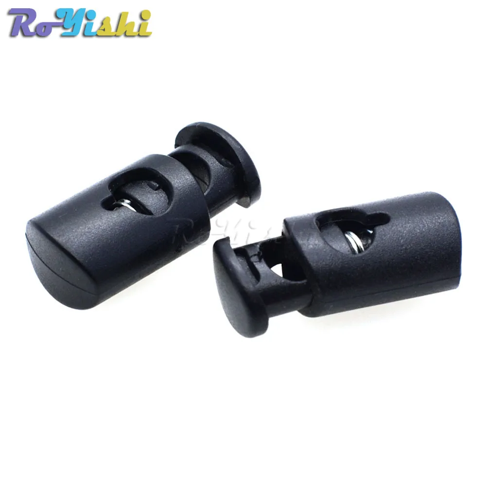 

100pcs/pack Cord Lock Stopper Cylinder Barrel Plastic Toggle Clip For Garment Accessories Size:24mm*12mm*8.5mm