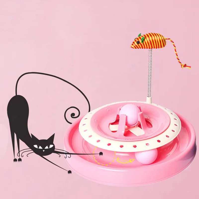 Забавный ловить мышь движения кошек игрушки Pet Crazy диск с шариком Интерактивная