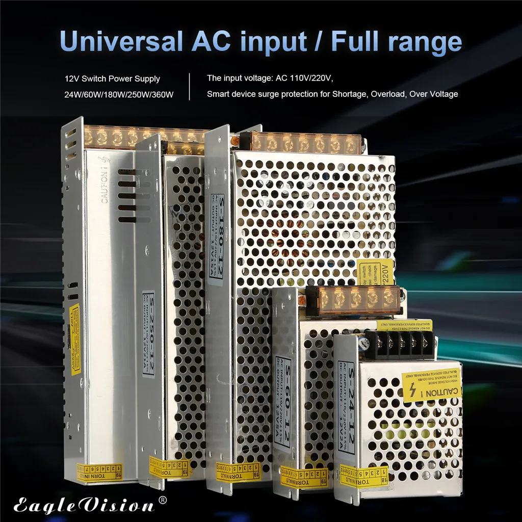 2A 24 Вт светильник ing трансформаторы 110V 220V AC к DC 12V переключатель Питание адаптер