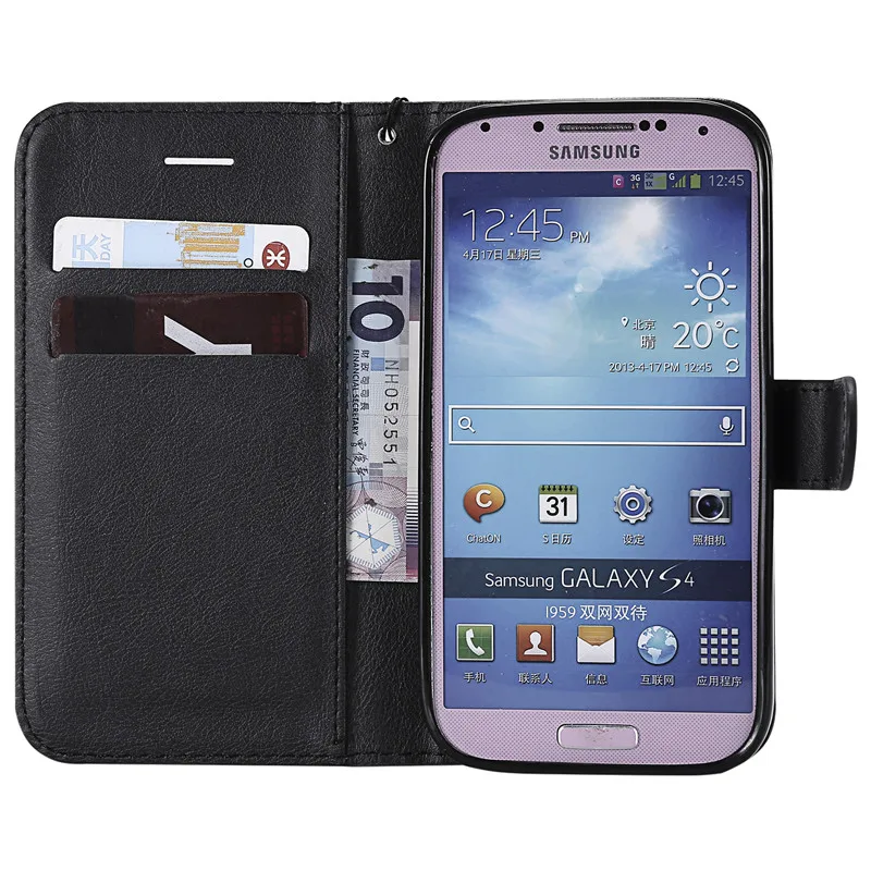 Чехол для Samsung Galaxy S4 чехол Роскошный кожаный бумажник откидная крышка I9500 I9505 I9506