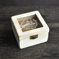 personalized wedding ring box glass ring bearer boxring bearer pillow rustic ring box
