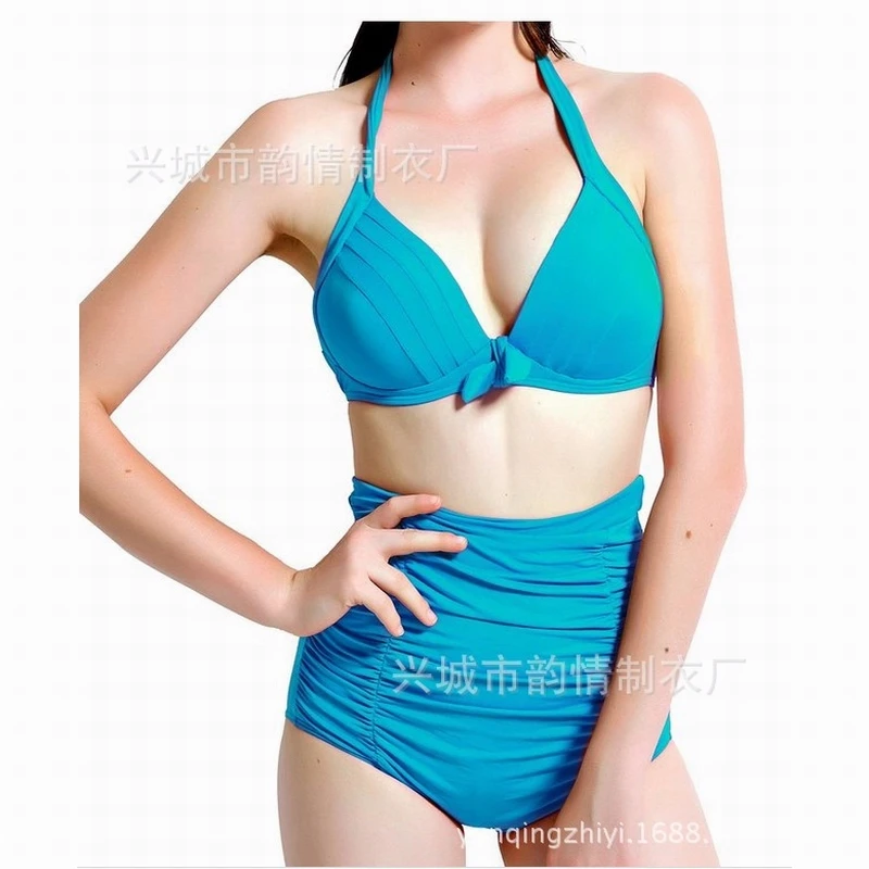 New Design Quick Dry Wearable Bikini Mature Ladies Bathing Suit Swimsuit Swimwear Elastic Lycar Contact if Size No More No. 3007 | Женская