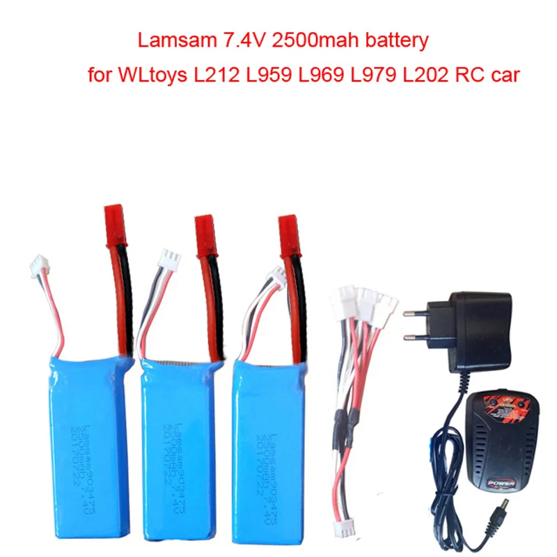 Lipo аккумулятор Lamsam 7 4 в 2500 мАч для WLtoys L959 L969 L979 L202 L212 автомобилей с дистанционным