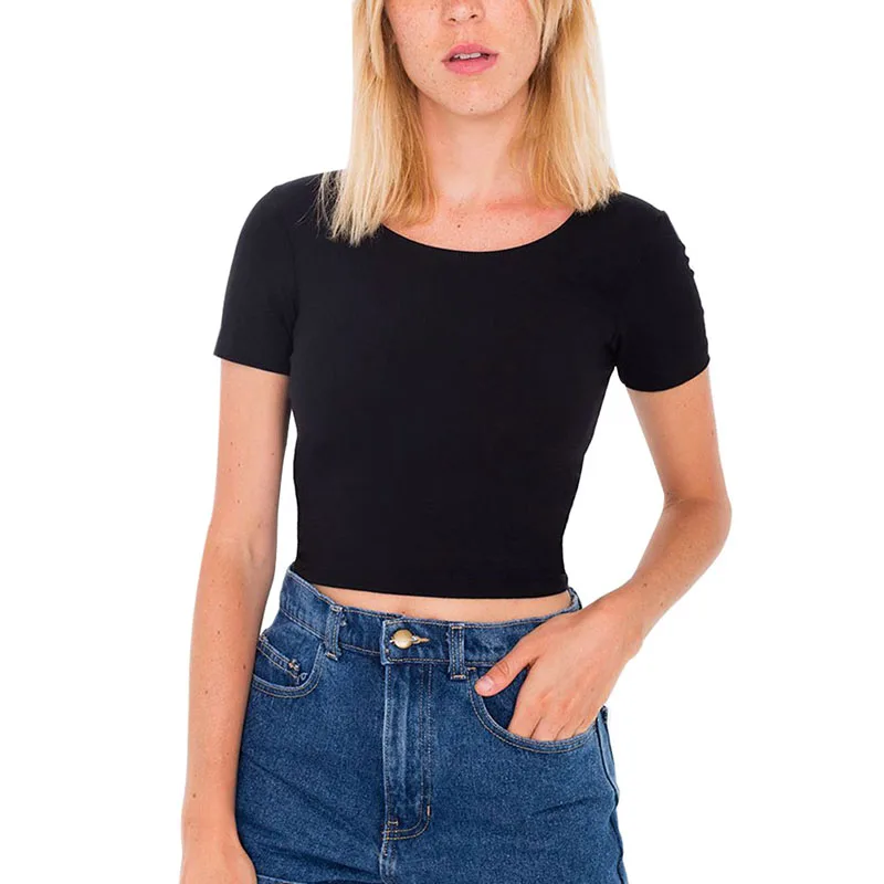Летний женский пикантный укороченный топ Хлопковая женская майка с коротким