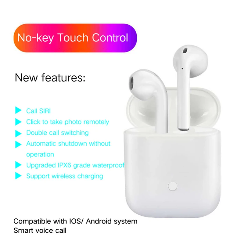 Мини LK TE8 TWS Bluetooth v5.0 наушники беспроводные капельки со стерео спортивная