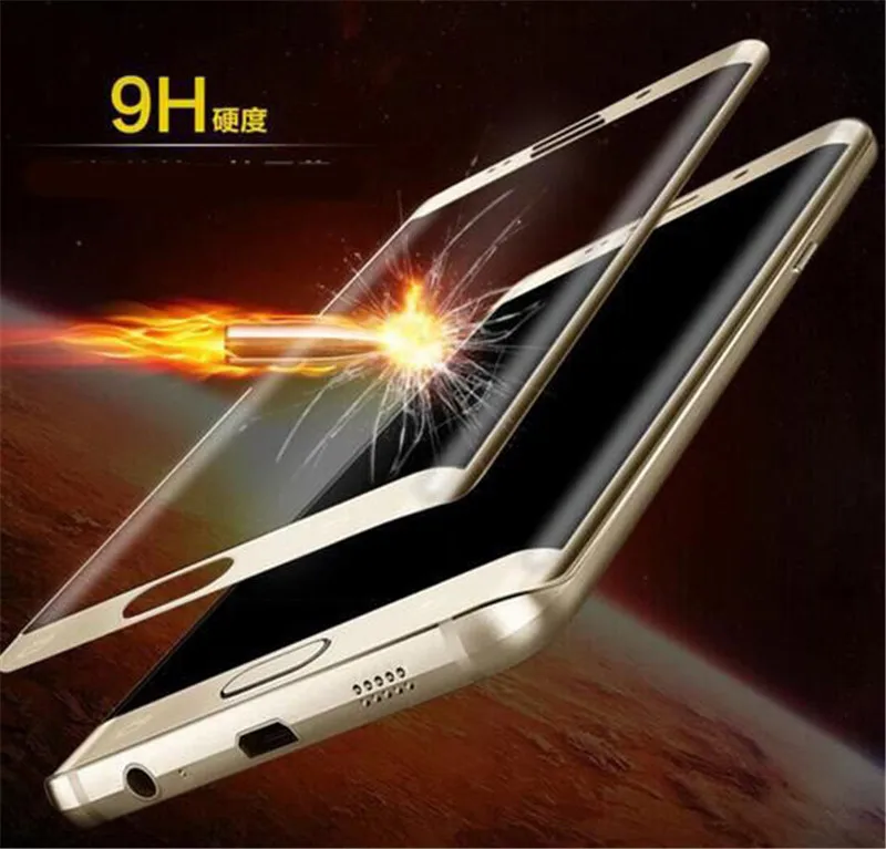 Спереди полное покрытие экрана протектор для Samsung Galaxy S7edge Full Cover края Закаленное