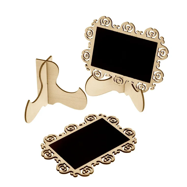 

30pcs/lot Hollowed Lace Square Mini Clipboard Blackboard Decor Borders Message Board For Wedding Party
