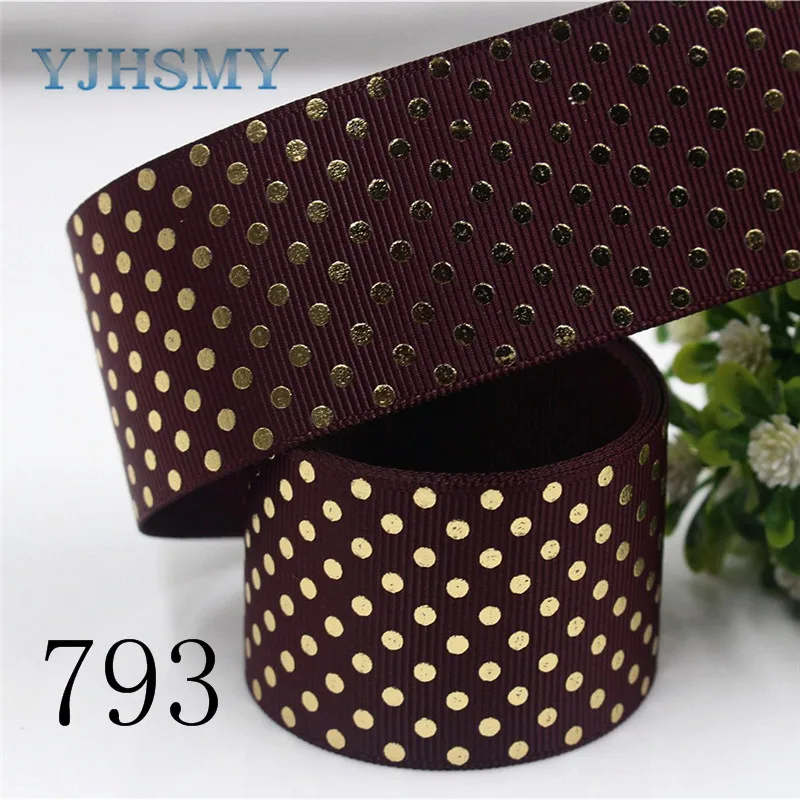 C-171005-793-599 YJHSMY C-171005-156 38 мм 5 ярдов чистая Золотая фольга Ленты Термотрансферная печать grosgrain Свадебные аксессуары своими руками материалы - Цвет: C-171005-793-599