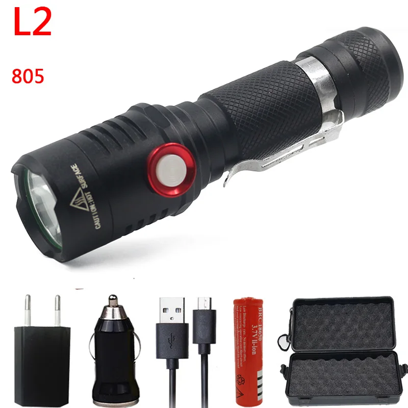 Option I Litwod z20 Micro USB Перезаряжаемый светодиодный светильник фонарь XML L2 3000лм светильник фонарь переключатель вкл./выкл. Для кемпинга пеших прогулок - Испускаемый цвет: Option I