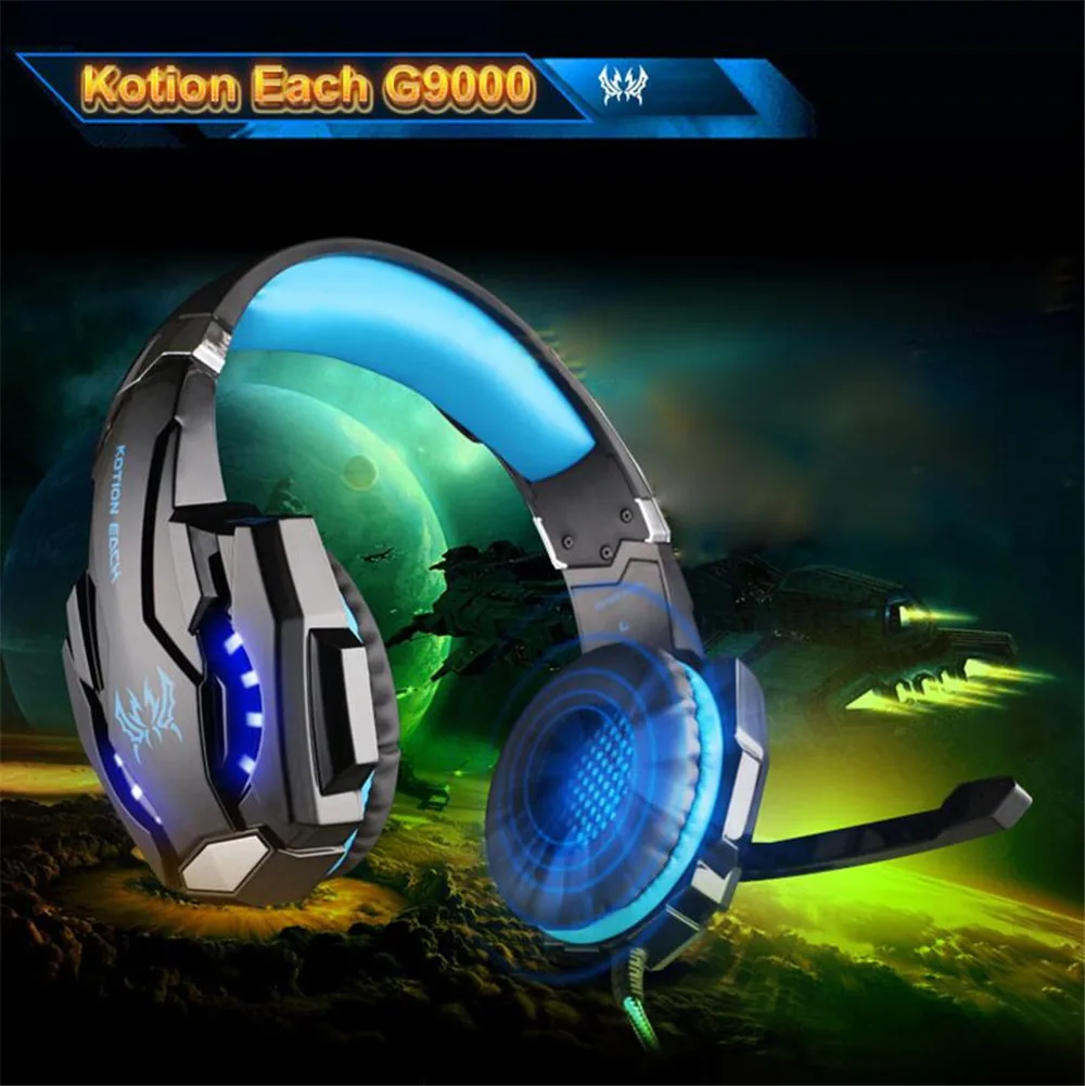 G2000 G4000 G9000 Игровые наушники проводные наушники с глубоким басом с микрофоном светодиодный светильник наушники для PS4 ноутбук Xbox PC Gamer