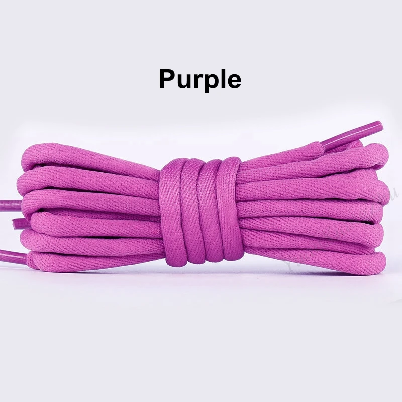 Purple 1 пара круглых шнурков, радужные однотонные классические ботинки martin, шнурки, повседневные спортивные ботинки, кружевные кроссовки, шнурки - Цвет: Purple