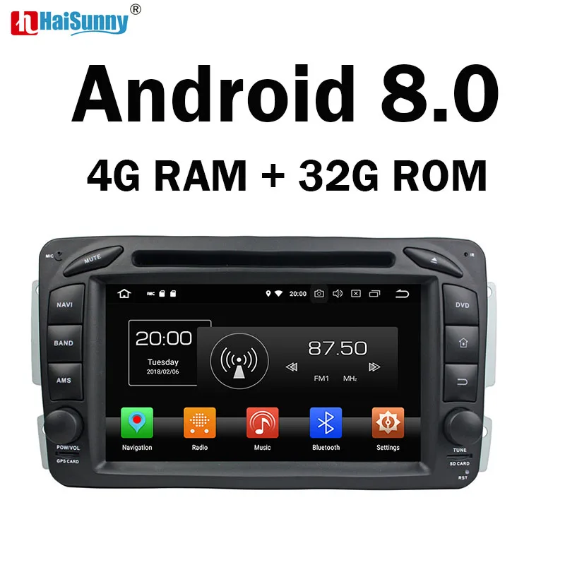 Haisunny 4G Оперативная память Android 8 0 DVD GPS навигация Мультимедиа плеер для Mercedes Benz ML W163