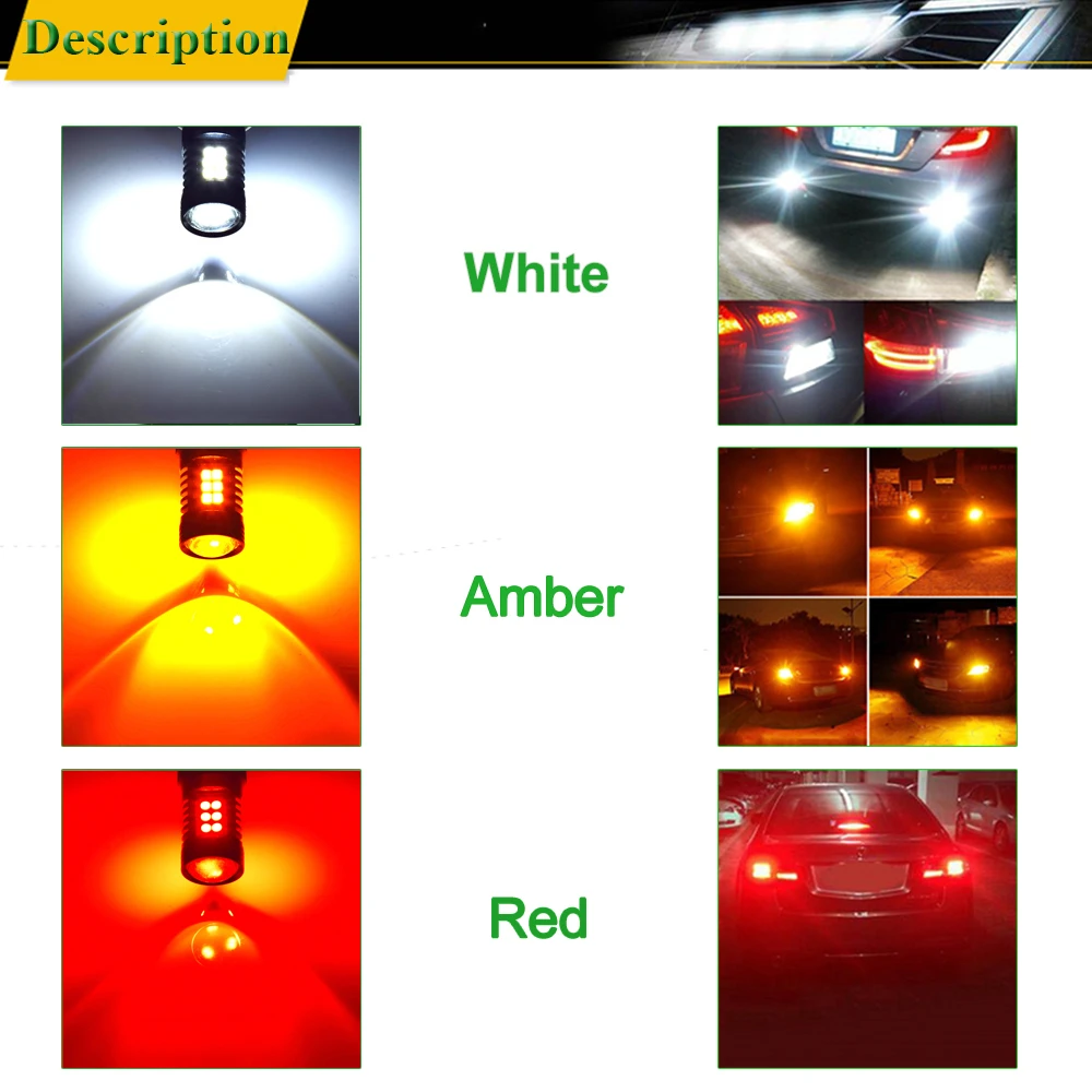 2X T20 Автомобильный светодиодный светильник 3030 SMD 7443 W21/5 Вт 7440 W21W WY21W Canbus DRL