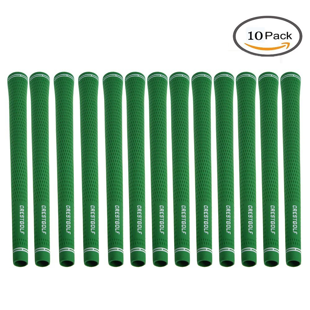 CRESTGOLF Golf Iron Grips Putter Grips Rubber 10pcs/Pack Black Golf Irons Grips Golf Golf Accessories