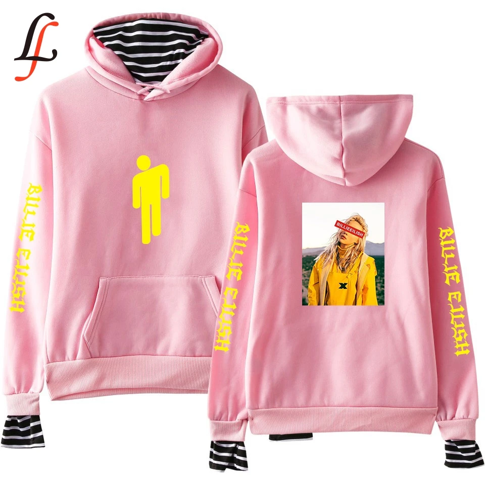 Толстовка с длинным рукавом Billieeilish осенняя теплая толстовка капюшоном из двух