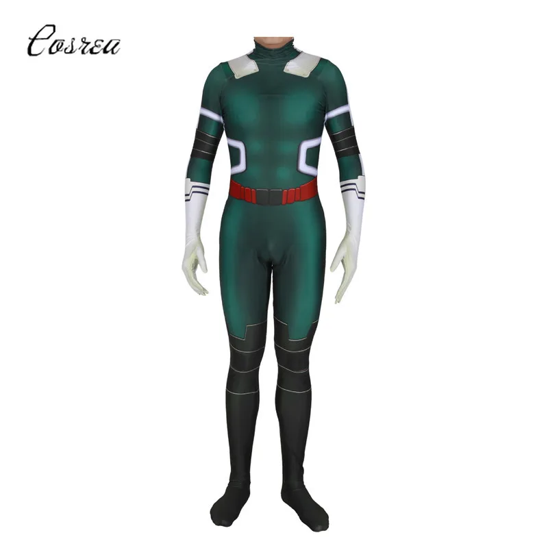 Аниме My Hero Academy Косплей DeKu полный костюм костюмы-комбинезоны для взрослых боди на