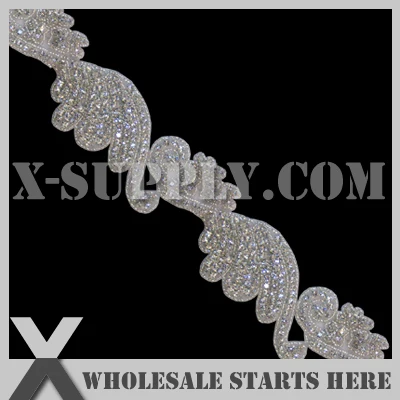 

DHL Free Shipping White Crystal Applique Trimming/Wholesale Bulk