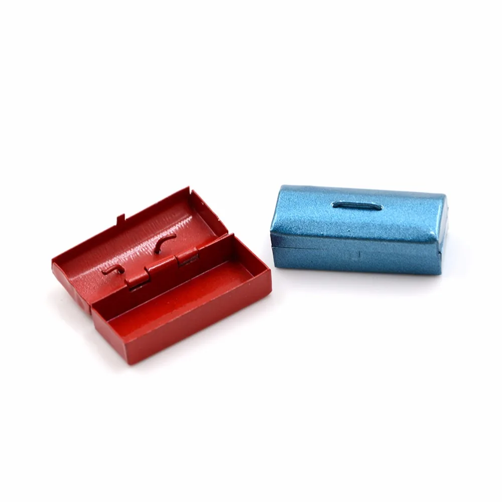 

1:12 Dollhouse Miniature Mini Metal Tool Box Mini Box For Baby Gift Red/Blue