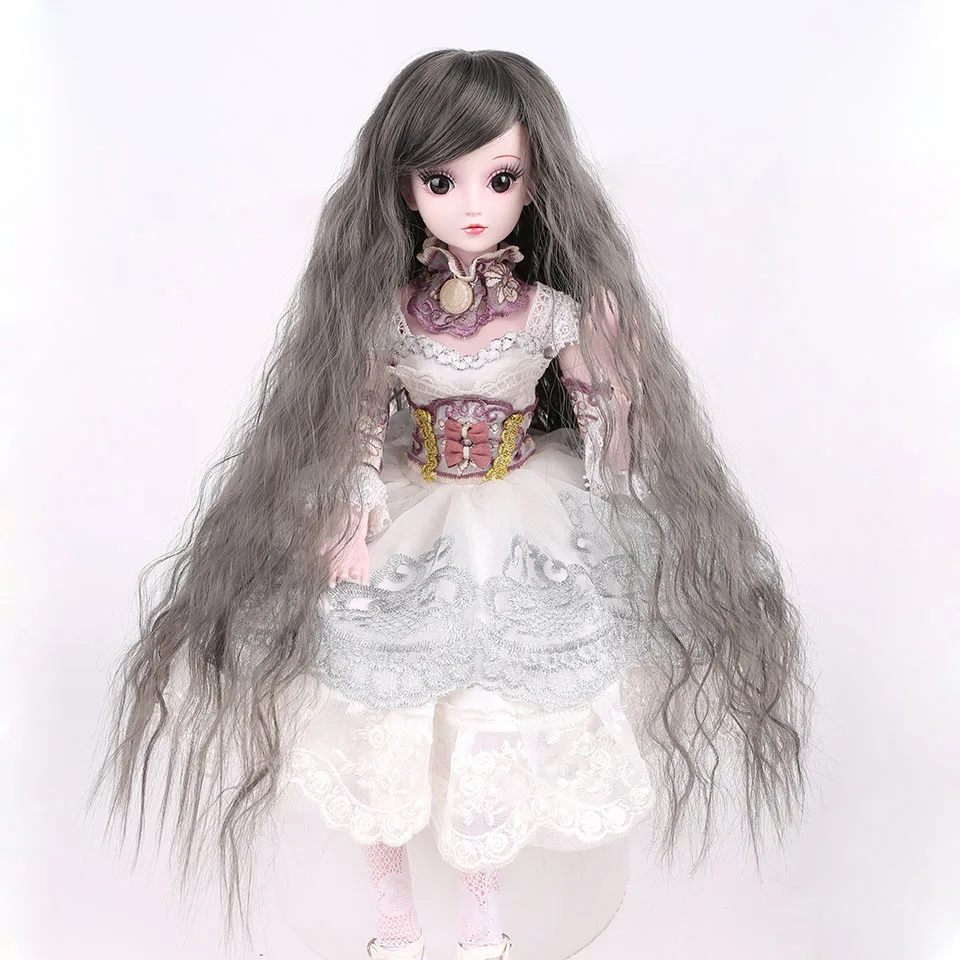 Allaosify модный стиль размер 1/3 1/4 BJD SD парики MSD длинные коричневые высокотемпературные волоконные волосы для кукол аксессуары - Цвет: 2