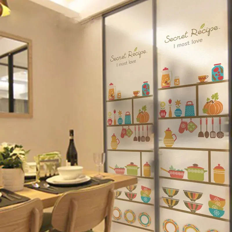 

Static Cling kitchen window film Glass Sticker Custom size Stained Privacy Window Decal office Sliding door home decoration