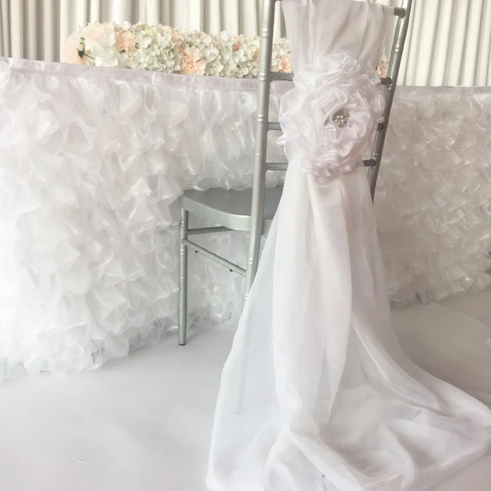 2018 Новый дизайн 100 шт. Бесплатная доставка белый цветок Chiavari чехол для стула с