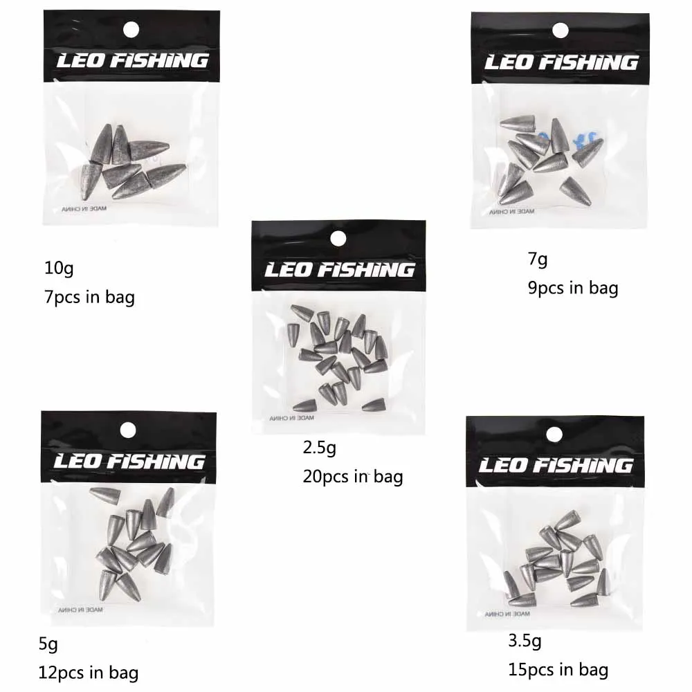 1 Pack LEO Fishing Lures 27912 Bullet Lead Sea Sinker Plumb Bob Throwing Tackle Drop Pesca | Спорт и развлечения