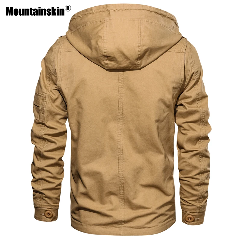 Мужская куртка с капюшоном Mountainskin повседневная приталенная в стиле милитари