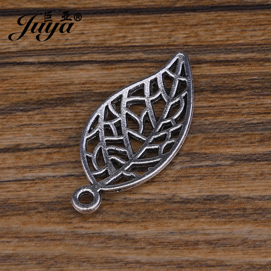 JUYA Ancient Fashion Necklace Jewelry Making Finding 32x15mm 20pcs Filigree Leaves Shape Pendant for Women AO0485 | Украшения и