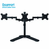 fully adjustable triple arm lcd led monitor stand desk mount bracket for 13 27 screens 180 pull out swivel arm ml6463