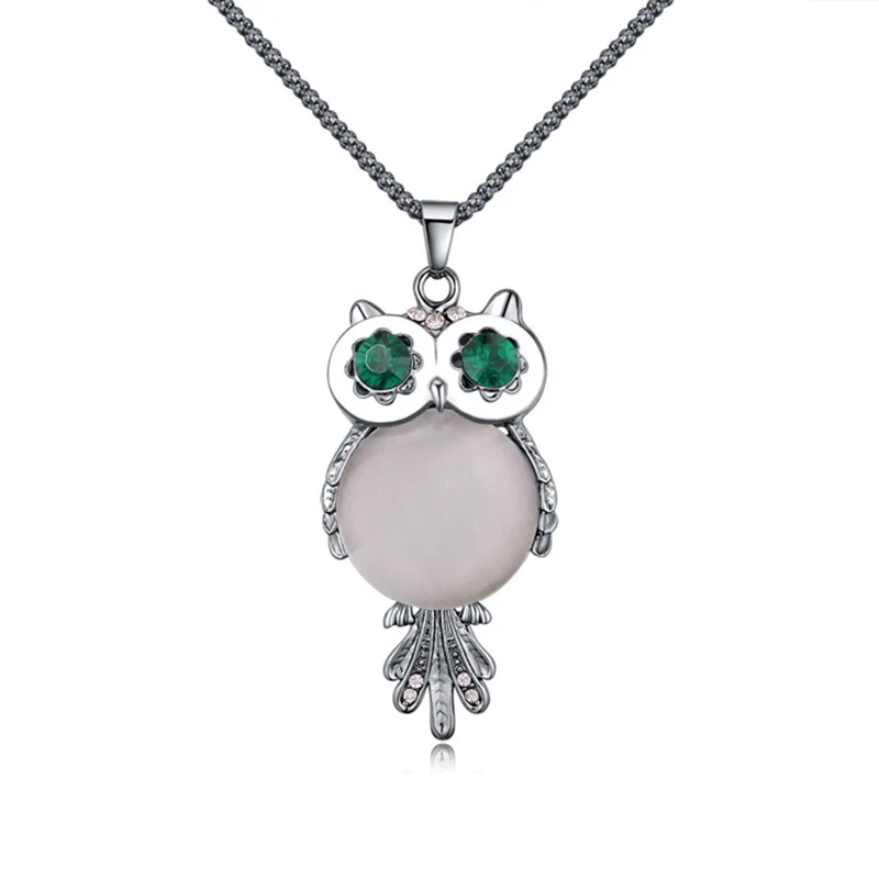 New Brand Fashion Charms Crystal Owl Necklace Gem Zircon Gold Long Chain Necklaces&ampPendants Women Jewelry | Украшения и