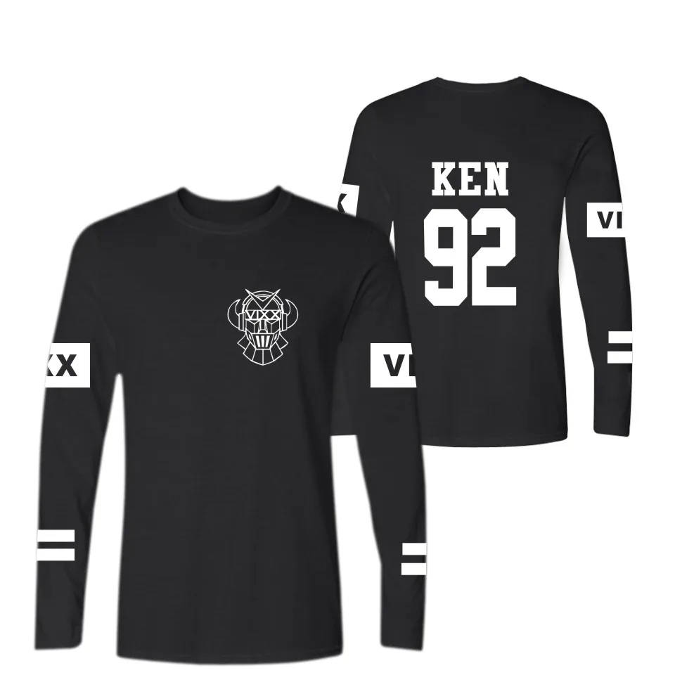 Kpop Vixx t shirt With Long Sleeve New VIXX colthes For Women Men cotton t-shirt Tshirt Logo Black White Color Plus Size | Мужская