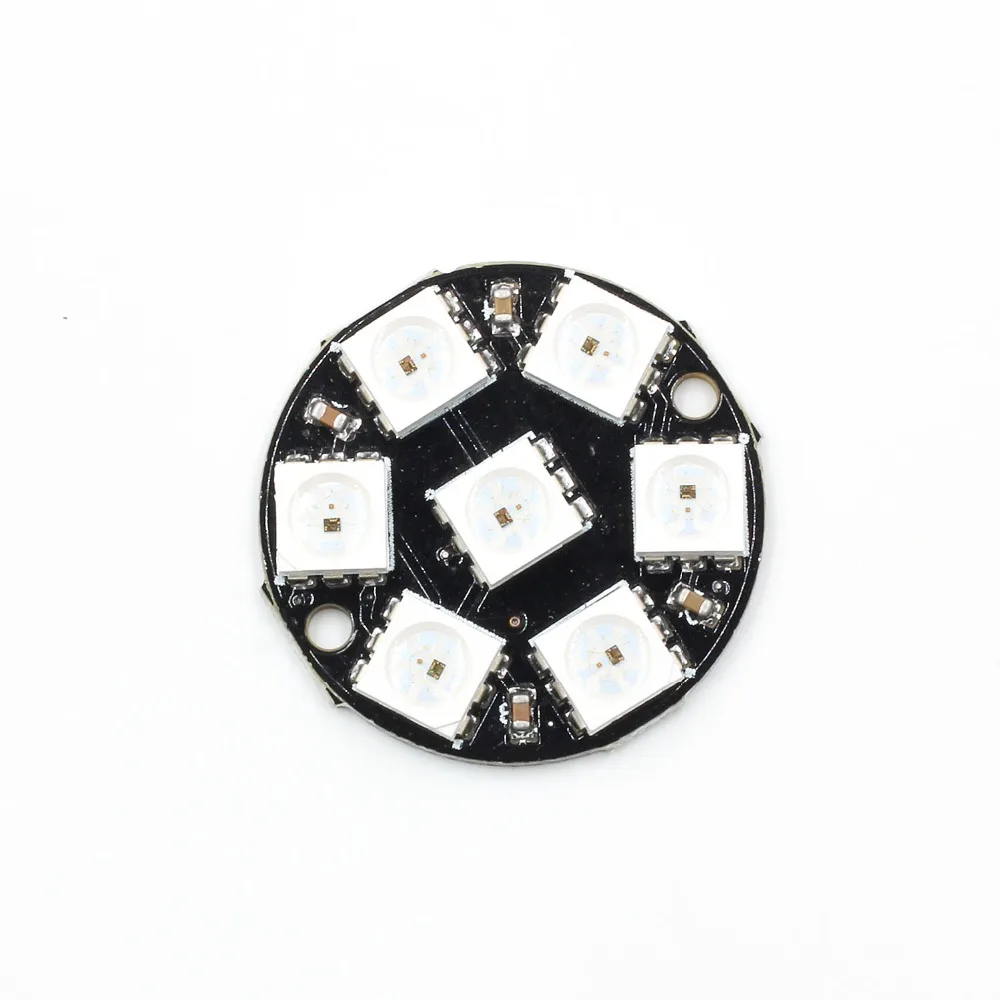 7 бит светодиодный s WS2812 5050 RGB кольцевая лампа светильник LED со встроенным драйверы