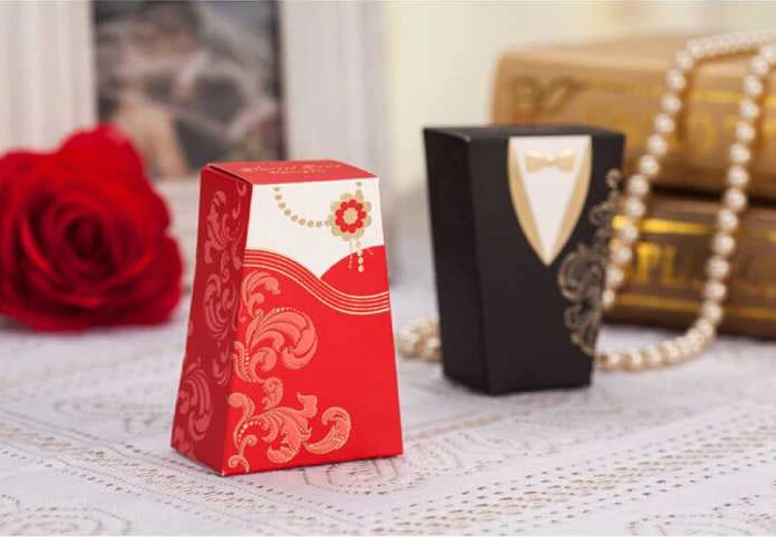 Свадебная коробка для невесты и жениха сумочка лота смокинг платье