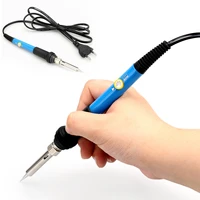 6pcsset euus plug 60w 220v temperature adjustable electric soldering iron kit rework station handle heat pencil tool